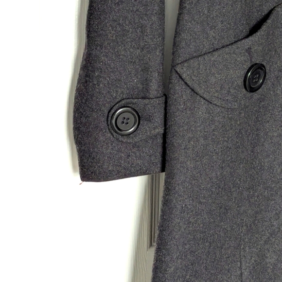 JLO By Jennifer Lopez Women's (Size PXS) Charcoal Grey Wool Blend Pea Coat - Picture 5 of 16